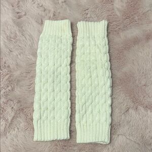 Junely Cream White Cable Knit Women Leg warmers